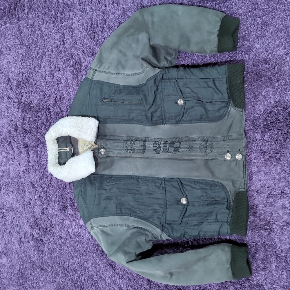 Vintage PORSHA by Winer Authentic Military Funwear Jacket Sherpa Collar